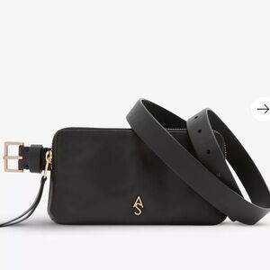 All Saints Black Leather Lila Belt Bag